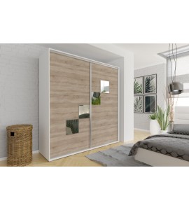 Szafa przesuwna SONEO 45 / 220 cm szeroka z lustrami kwadraty
